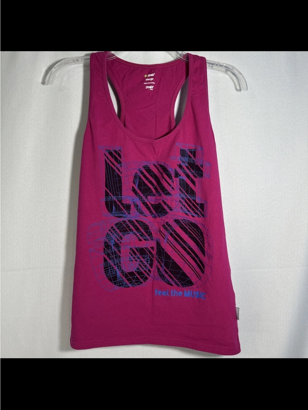 Zumba Fitness Pink Graphic Racerback Tank Top